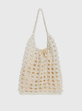 Annalissa Crochet Tote Bag White
