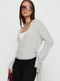 Tonee Wrap Knit Cardigan Grey