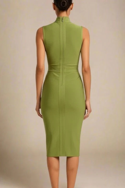 Grace Bandage Midi Dress Olive Green