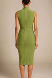 Grace Bandage Midi Dress Olive Green