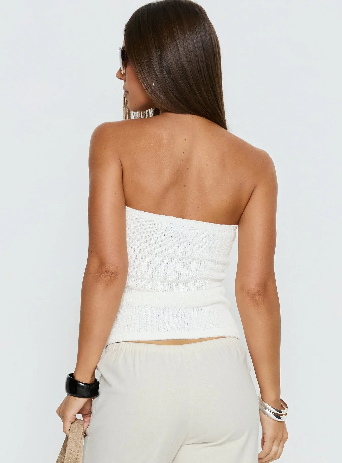 Aubrialla Strapless Top White