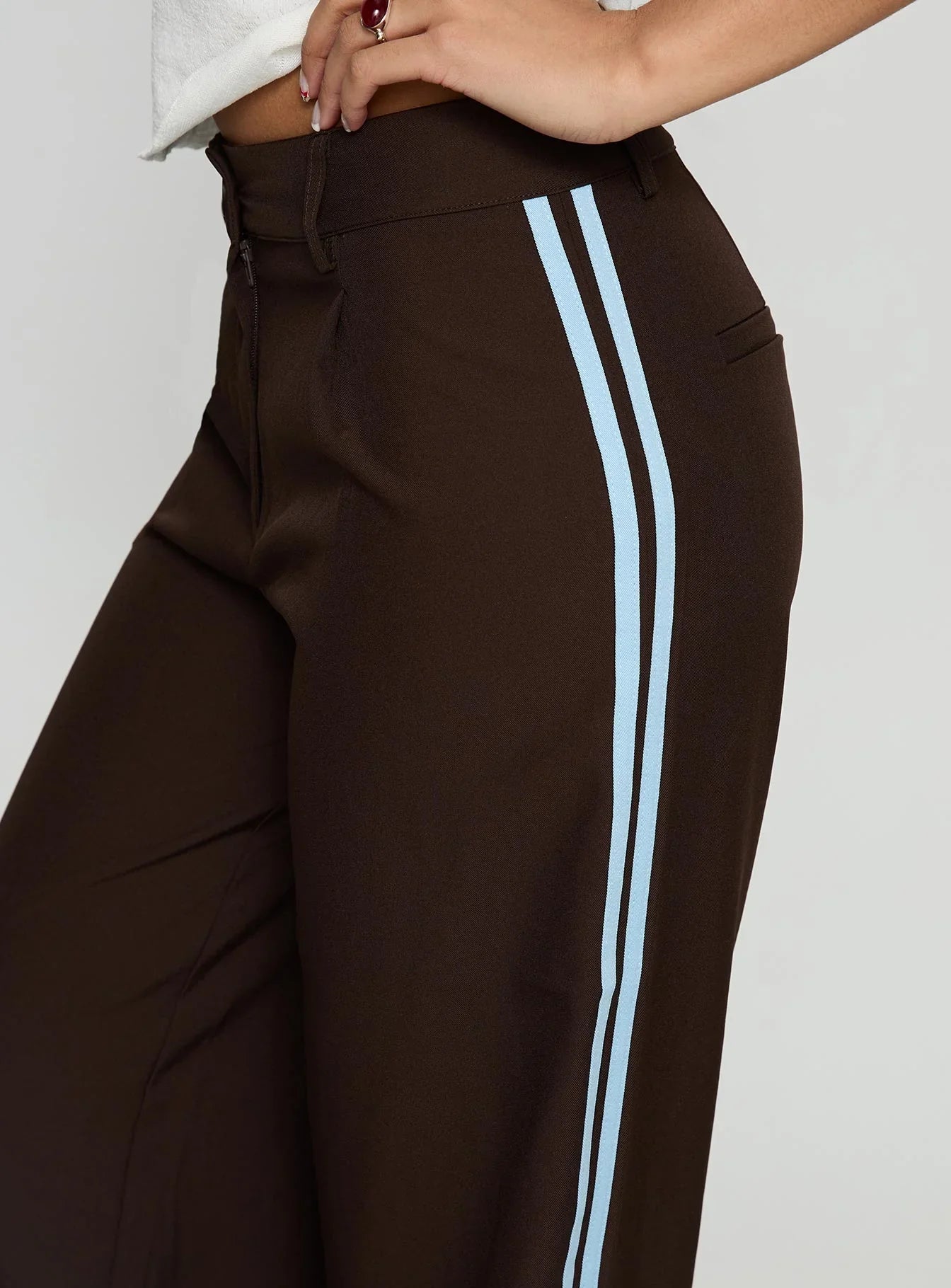 Wendi Tipping Suit Pant Brown Blue