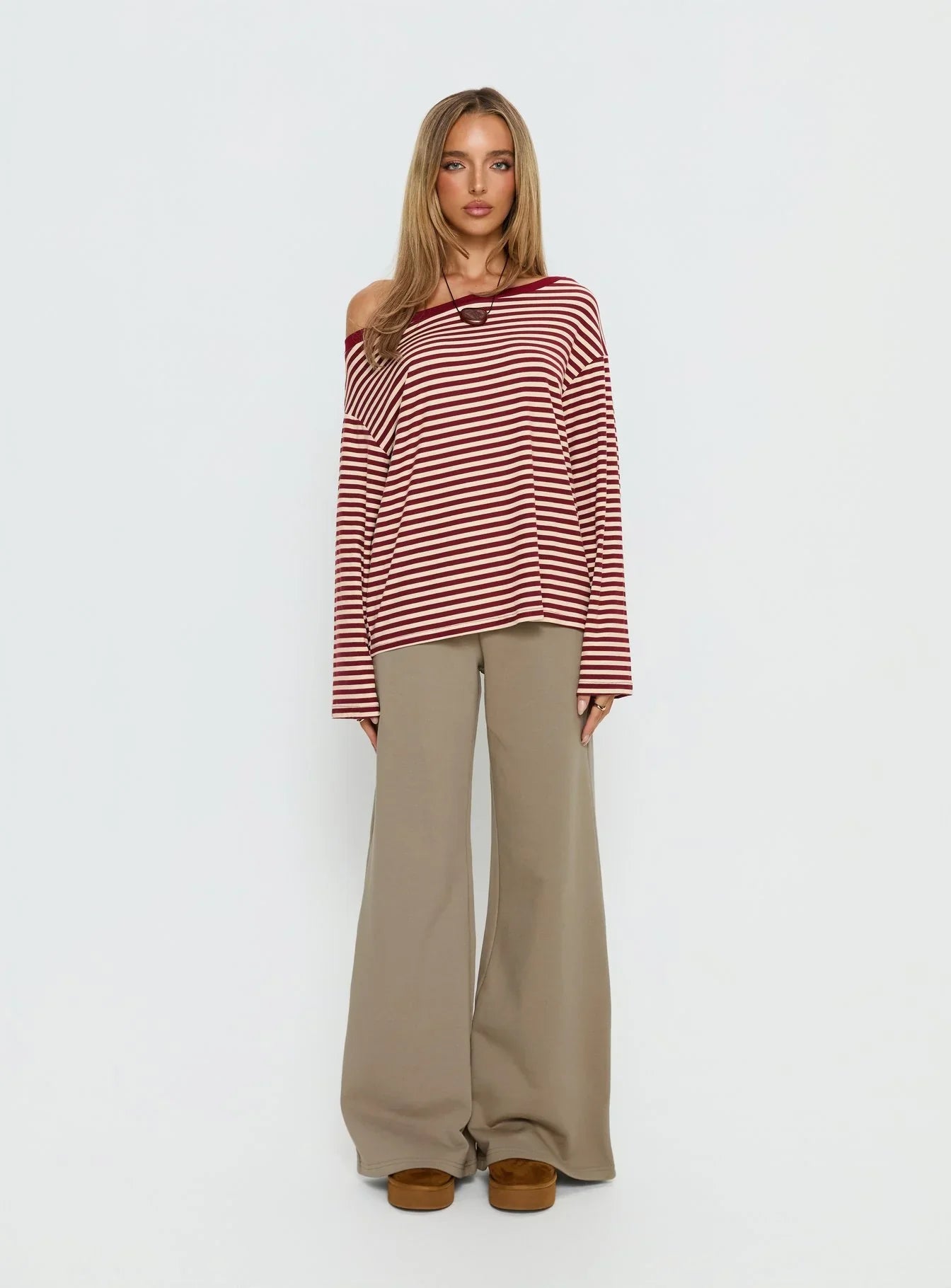 Summits Flared Track Pants Latte