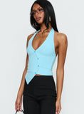 Avrilla Wrap Knit Top Blue