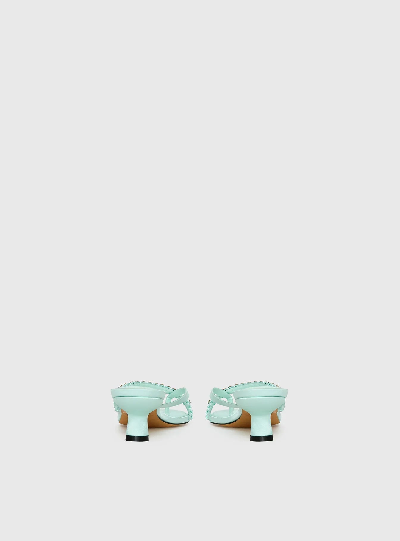 Little Italy Diamante Detail Thong Heels Aqua
