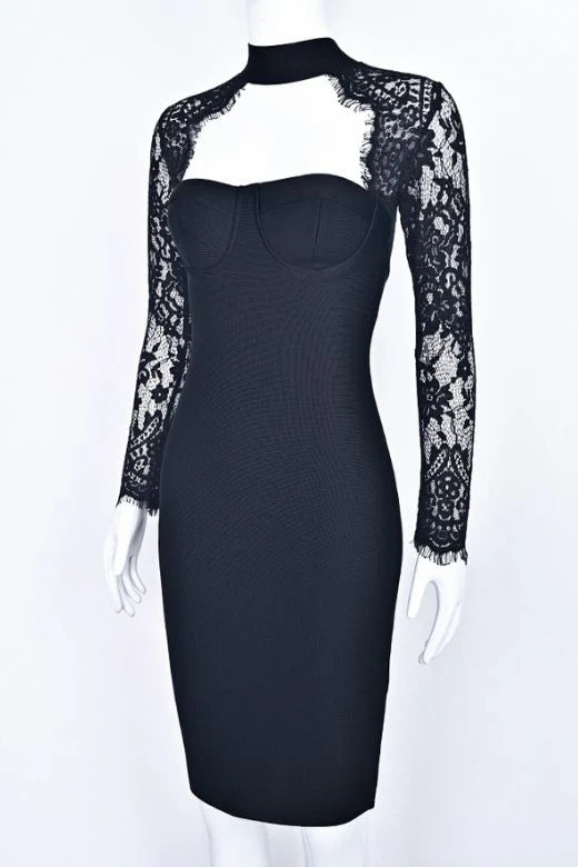 Elia Long Sleeve Bandage Dress Classic Black