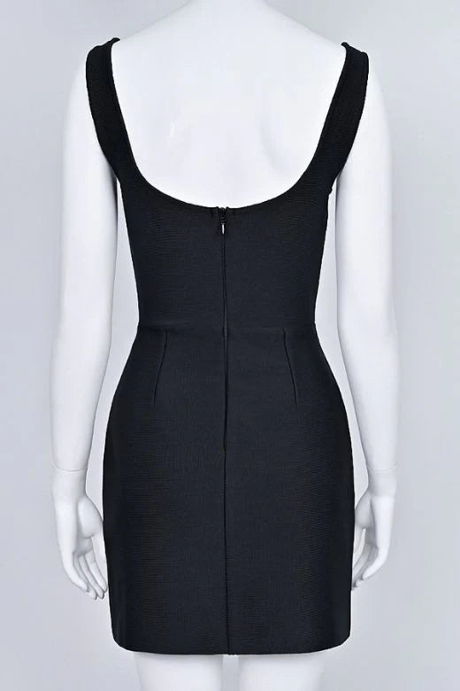 Livia Wrap Bodycon Mini Dress Classic Black