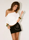 Nalana Studded Mini Skirt Black