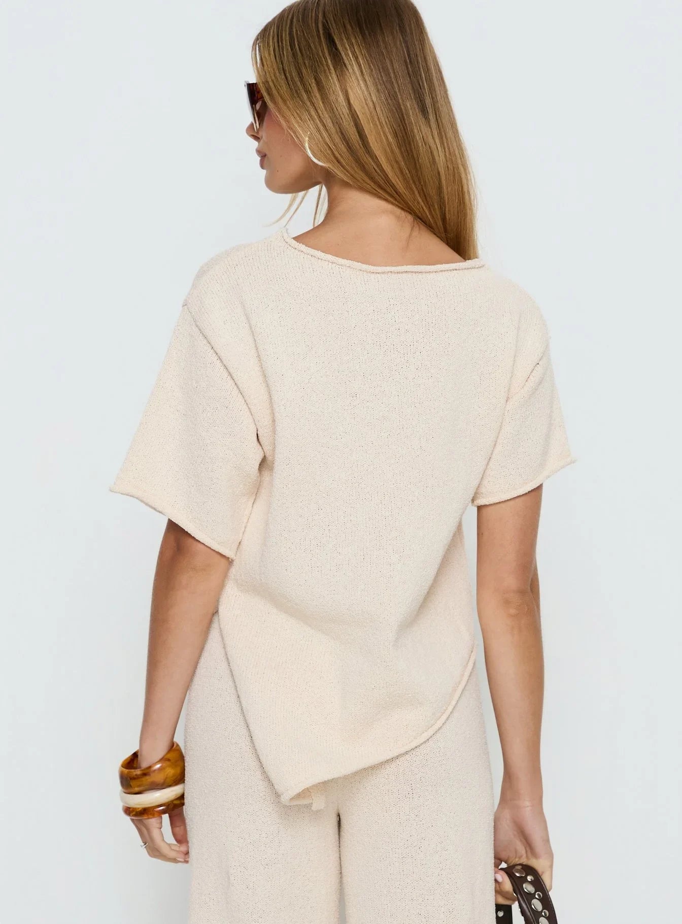 Amelise Knit Poncho Beige