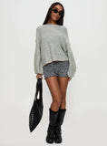 Baby Im Back Knit Sweater Grey Pink