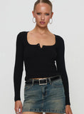 Daphine Long Sleeve Top Black