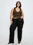 Twinflame Low Rise Hardware Pants Black Curve
