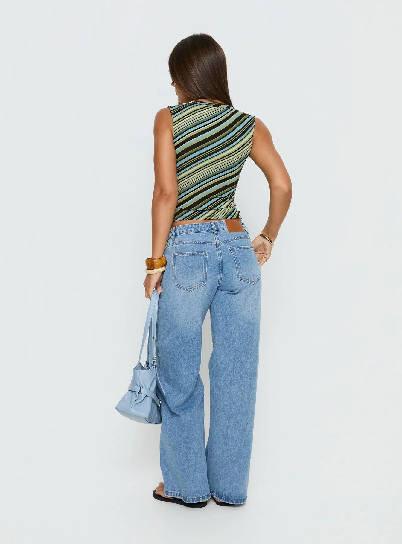 Ramos Low Rise Denim Jeans Bright Blue Wash