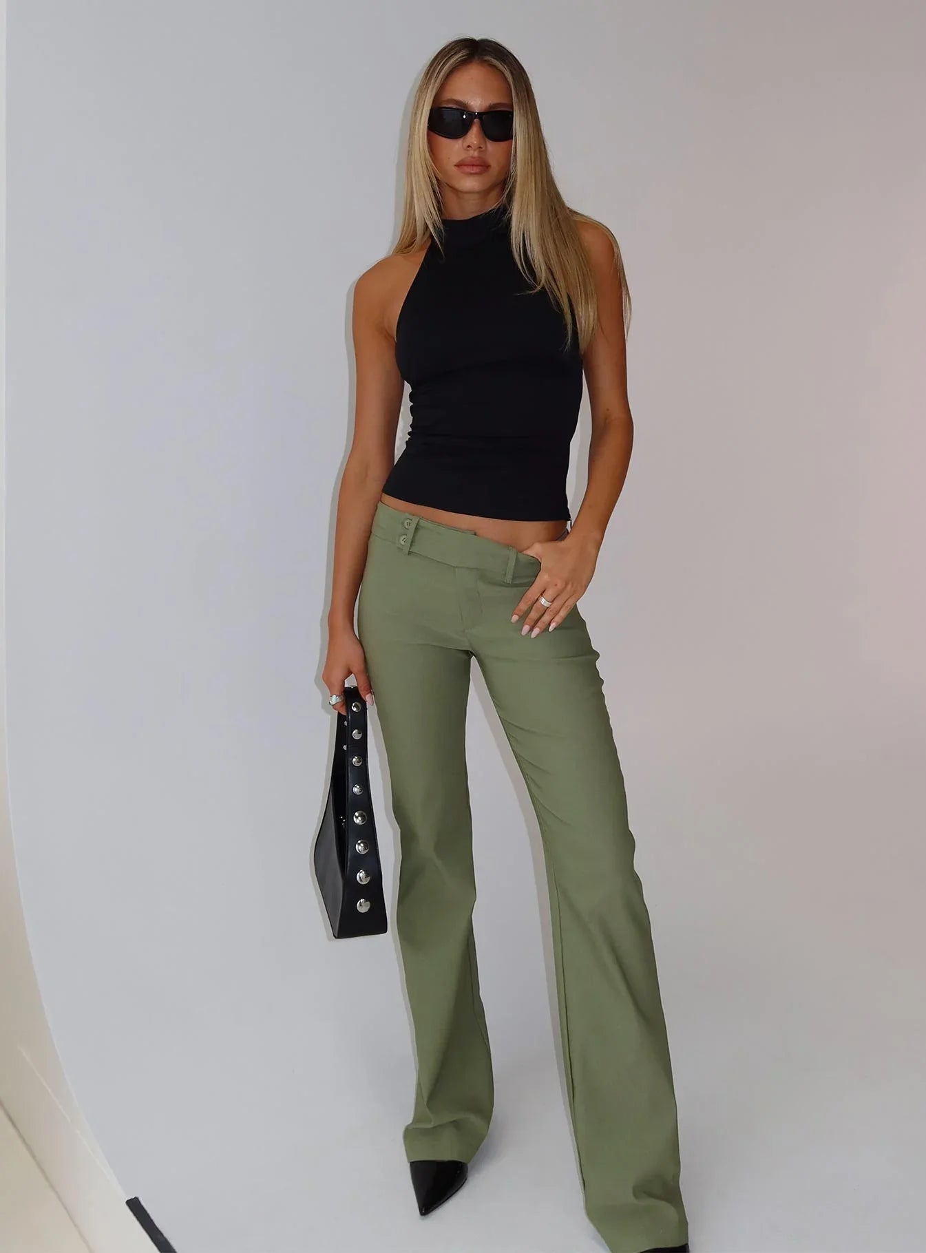 Kinkirk Flared Pants Olive Green