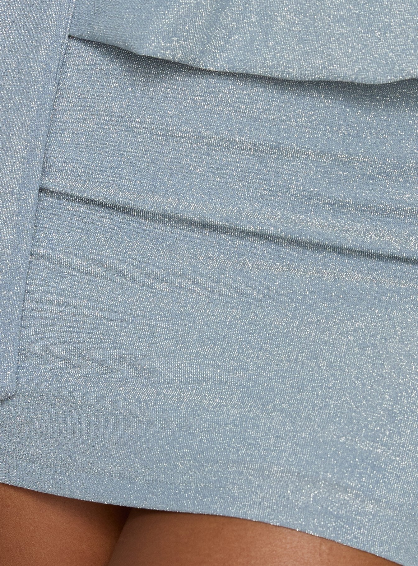 Close Up Sparkle One Shoulder Mini Dress Blue