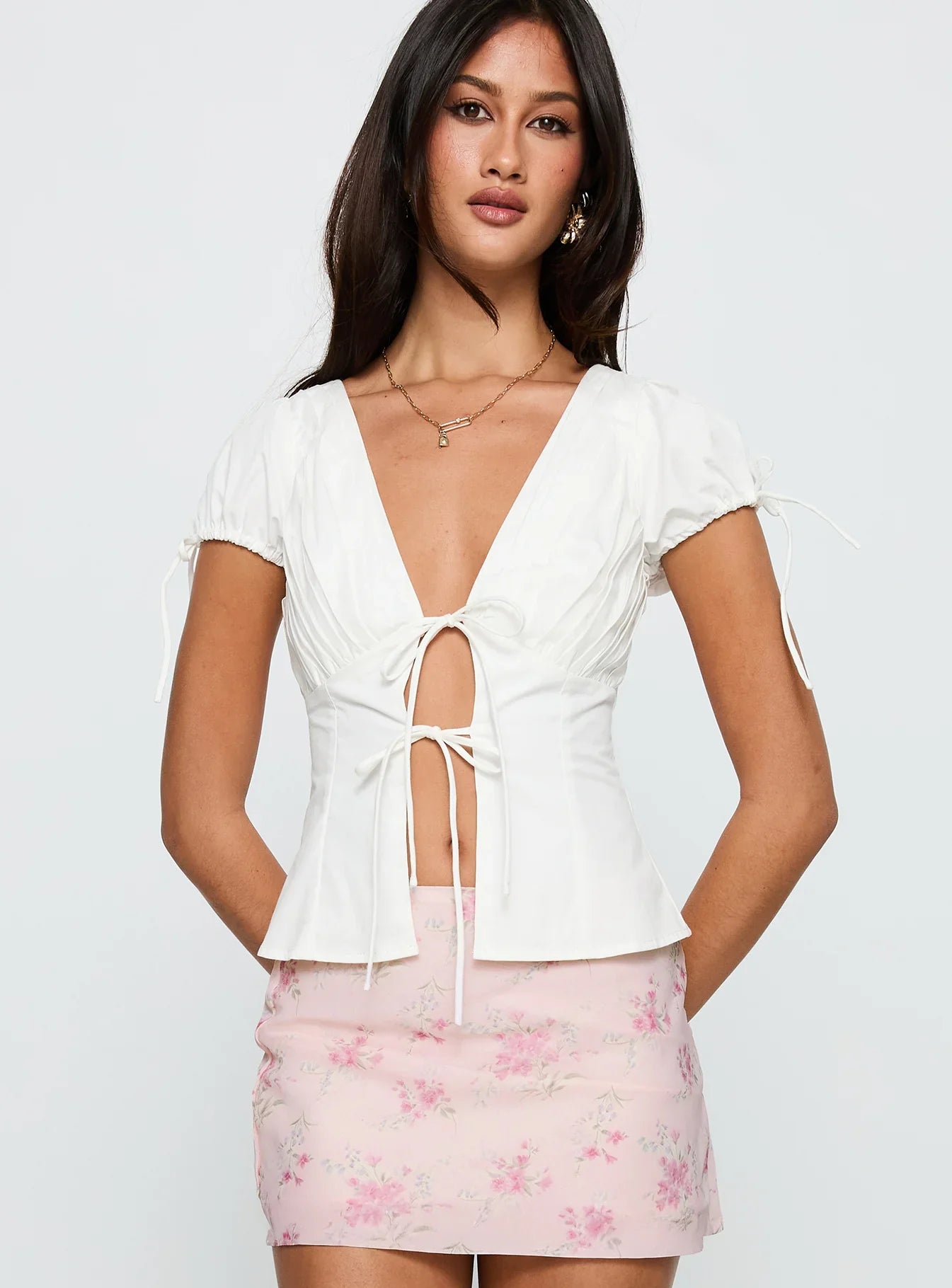 Incomparable Pleated Bust Top White