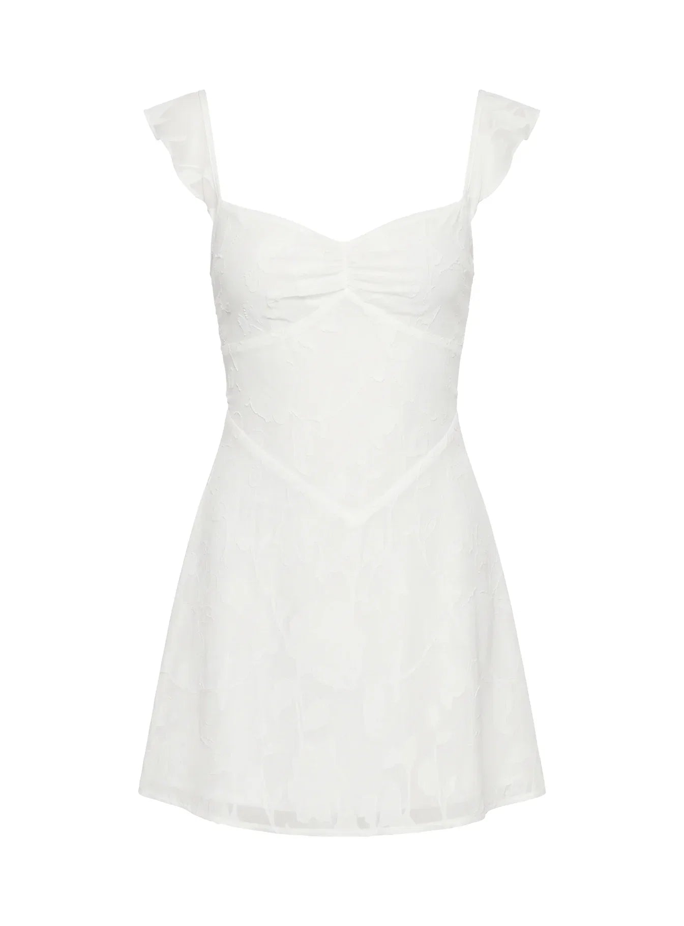 Past And Present Burnout Tie Back Mini Dress White