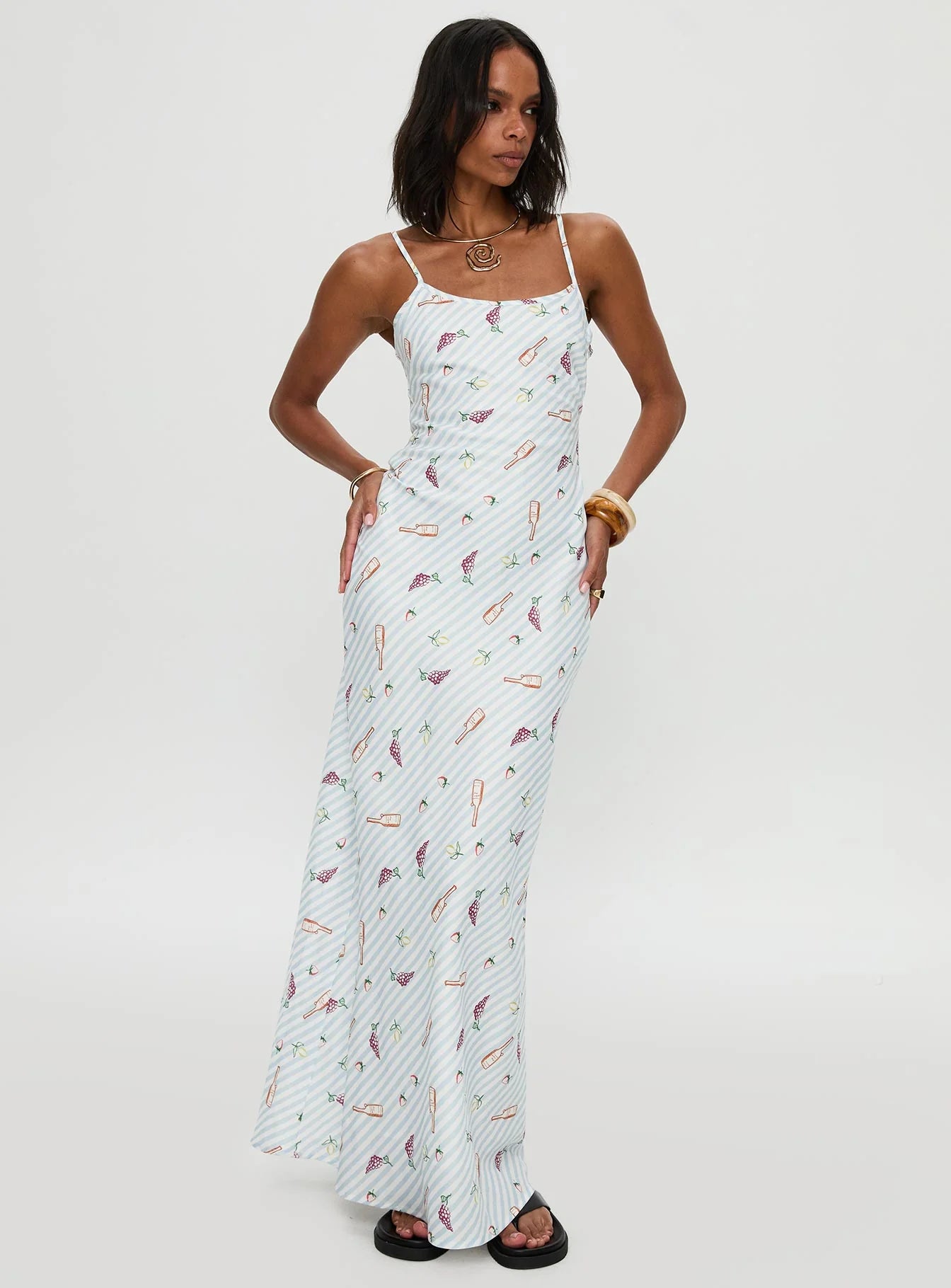 Charcuterie Maxi Dress Blue