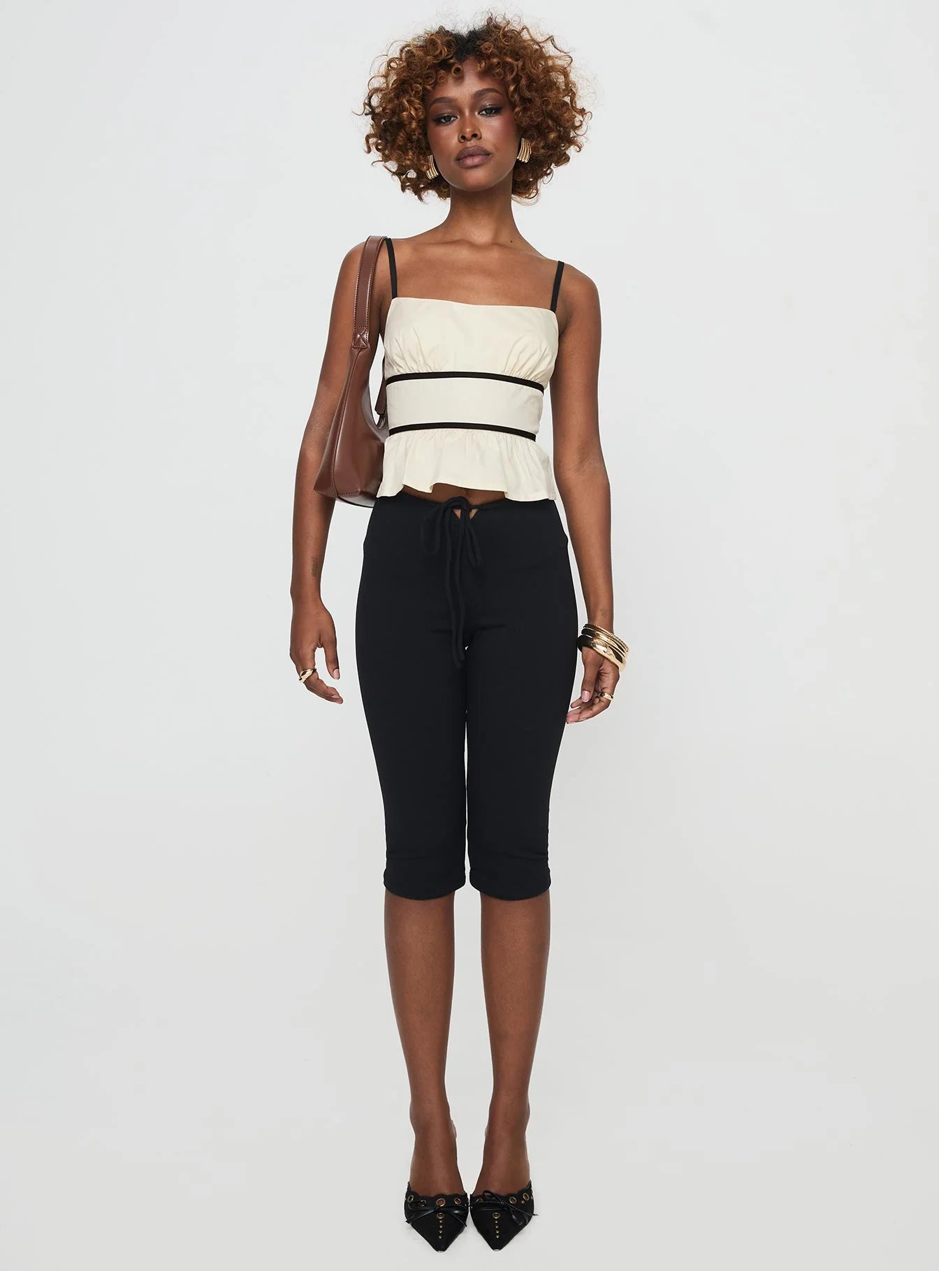 Daxon Top Cream Black