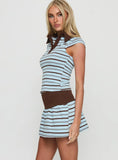 Cadey Contrast Polo Skort Blue Brown