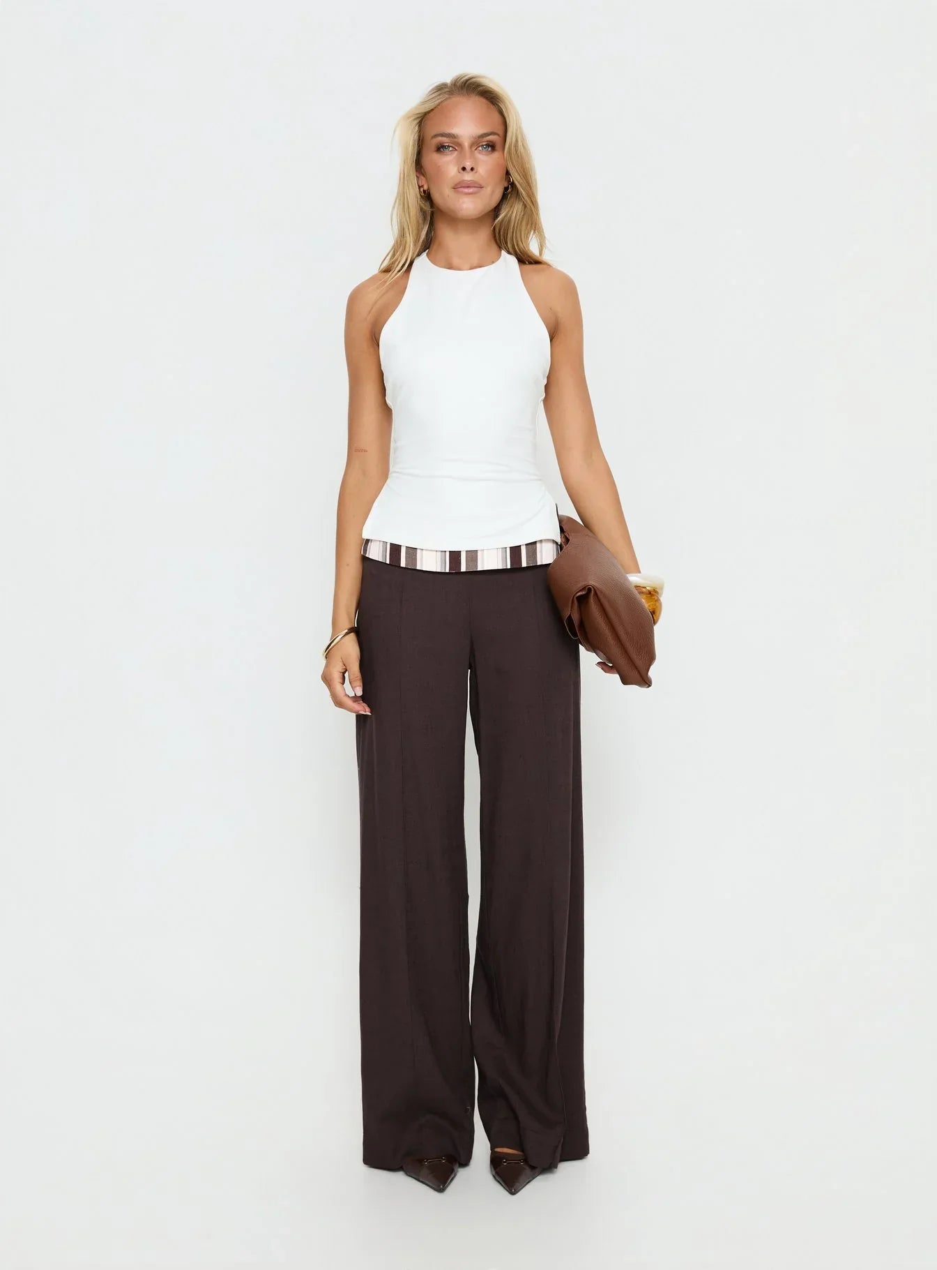 Harlene Back Detail Top White