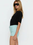 Viridian Belted Micro Shorts Blue