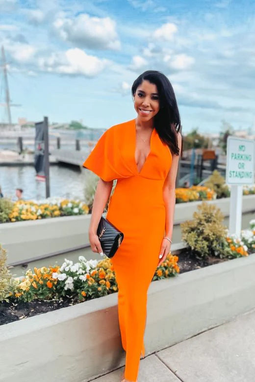 Blake Bandage Maxi Dress Apricot Orange
