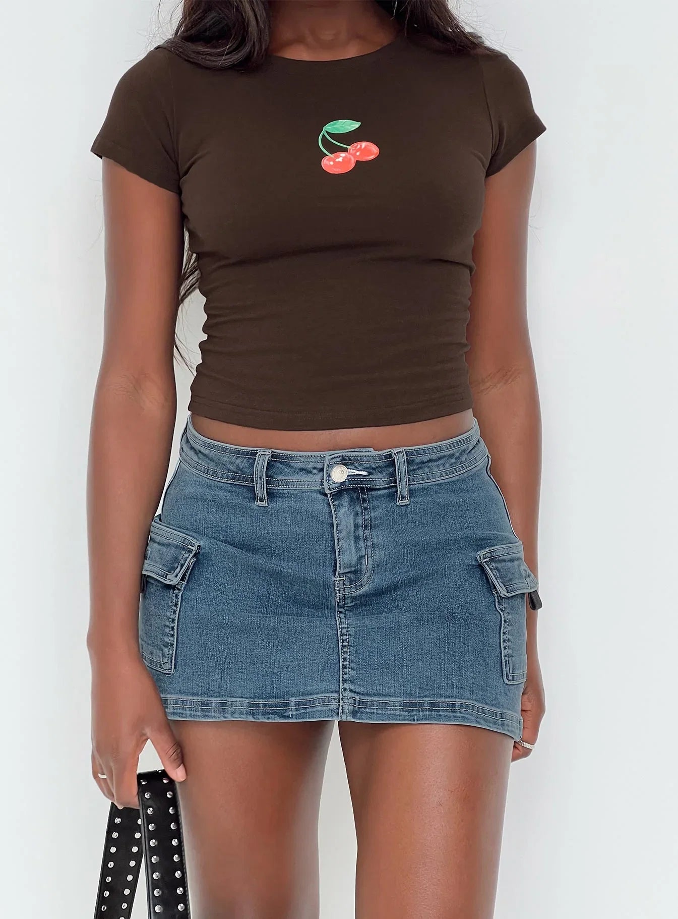 Grishea Low Rise Denim Skirt