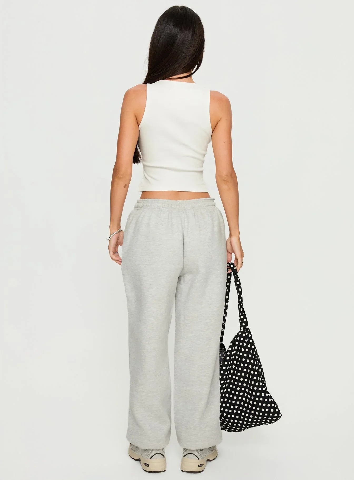 Caspa Dream Fleece Oversized Ankle Cuff Jogger Grey Marle
