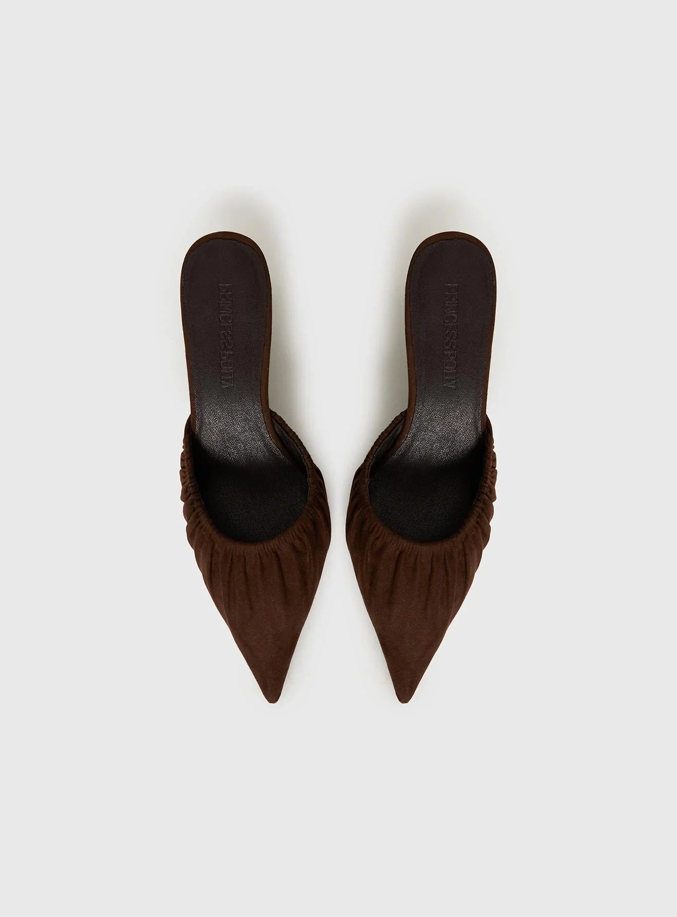 Admiration Pointed Toe Faux Suede Heels Brown