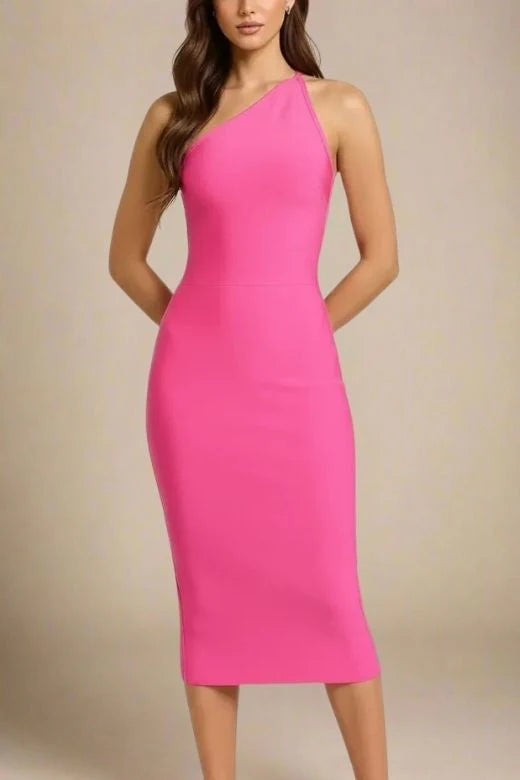Joi Bodycon Midi Dress Hot Pink