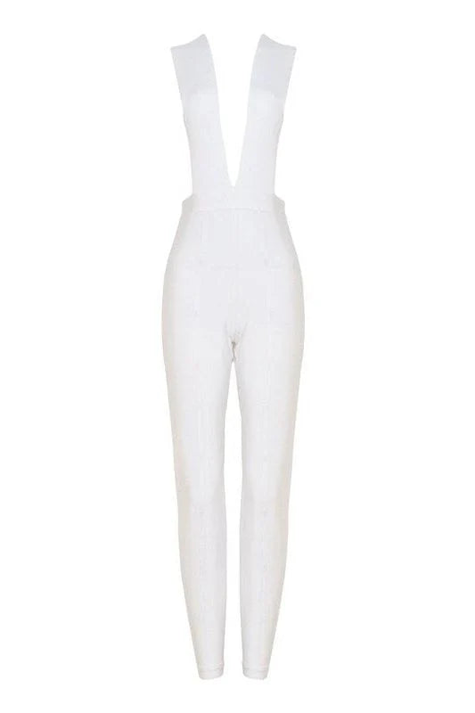 Pia Bandage Pants Jumpsuit White Pearl