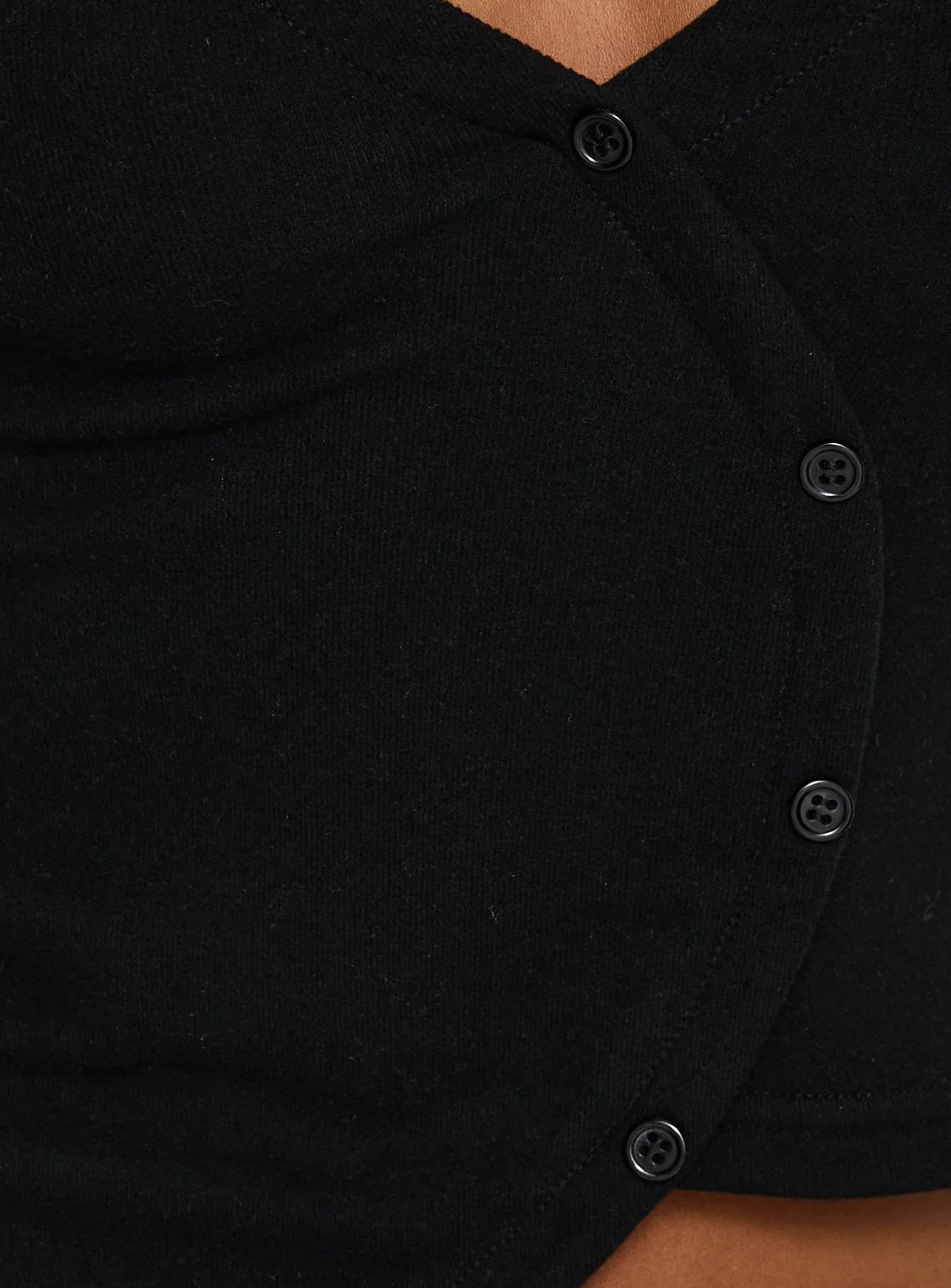 Avrilla Wrap Knit Top Black
