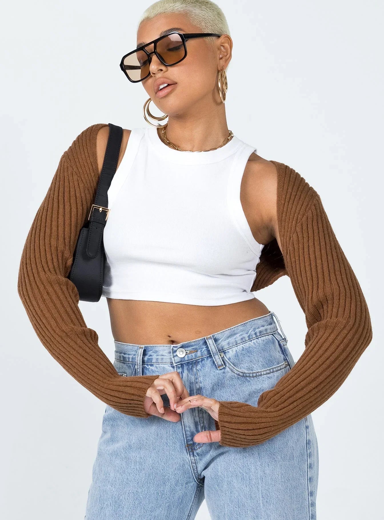 Aytan Bolero Sweater Brown