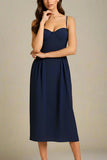 Everly Midi Dress Navy Blue Sale