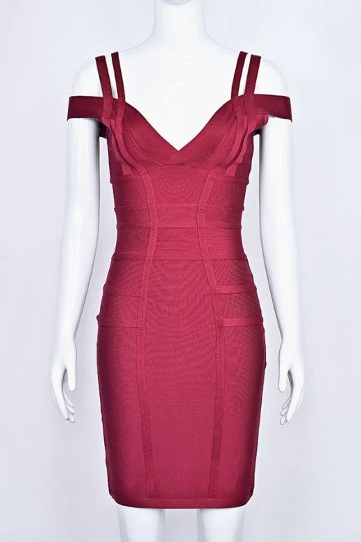 Sia Bandage Dress Red Wine