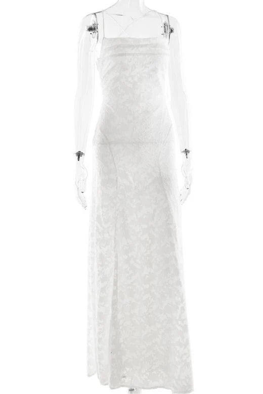 Ivy Bodycon Maxi Dress White Pearl