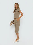 Tunian Capri Tailored Pants Taupe