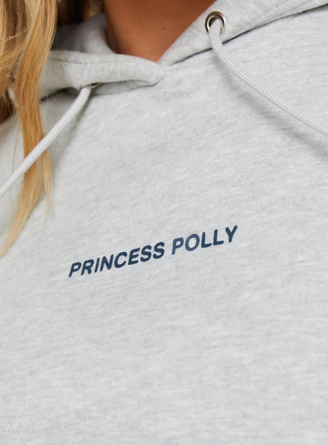 Princess Polly Hooded Sweatshirt Bubble Text Grey Marle Slate