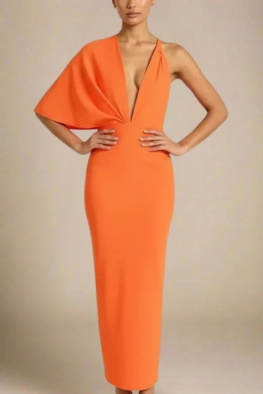 Blake Bandage Maxi Dress Apricot Orange