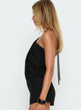 Hedlea Draped Ring Detail Top Black