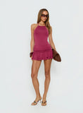 Seralyn Ruched Playsuit Burgundy
