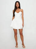 Alympia Pleat Mini Dress White