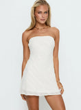 Mimosie Strapless Mini Dress Cream