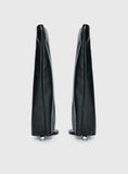 Burning Daylight Open Toe Knee High Boots Black