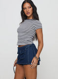 Floyra Top Blue White Stripe