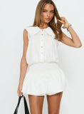 Nilufer Collared Playsuit White