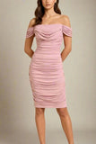 Zia Bodycon Wrap Midi Dress Dusty Pink