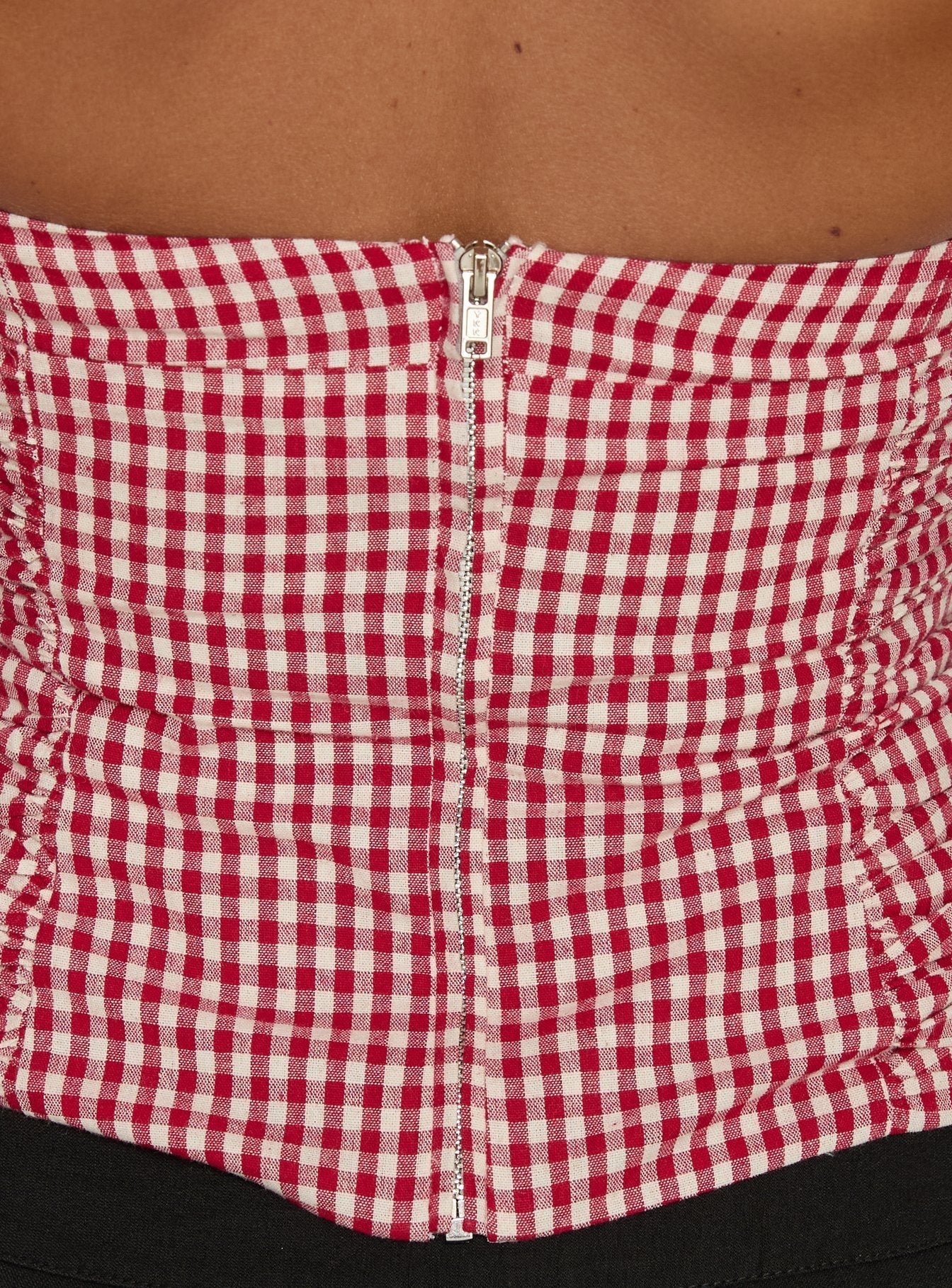 West Coast Love Halter Top Red Gingham