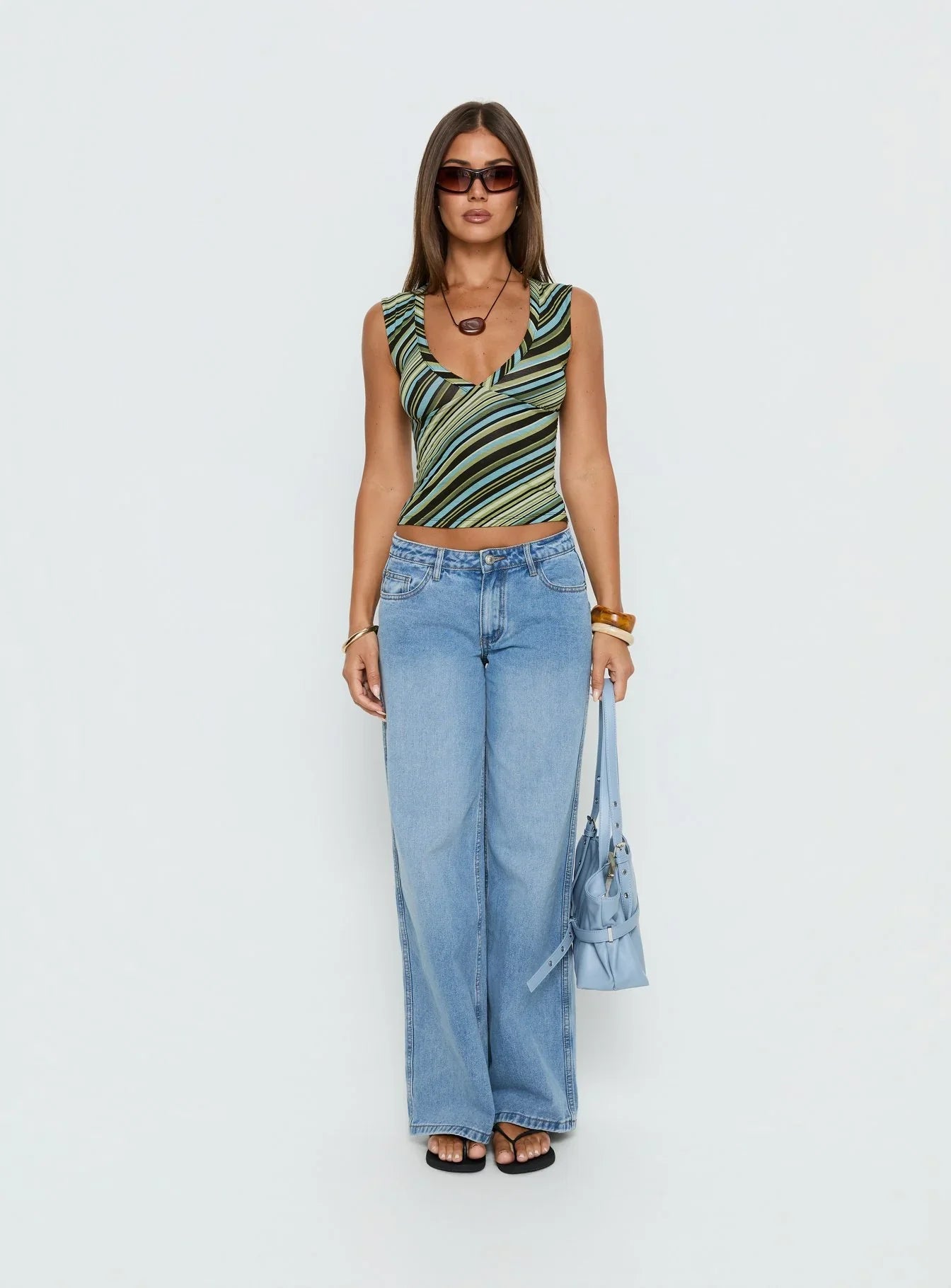 Ramos Low Rise Denim Jeans Bright Blue Wash